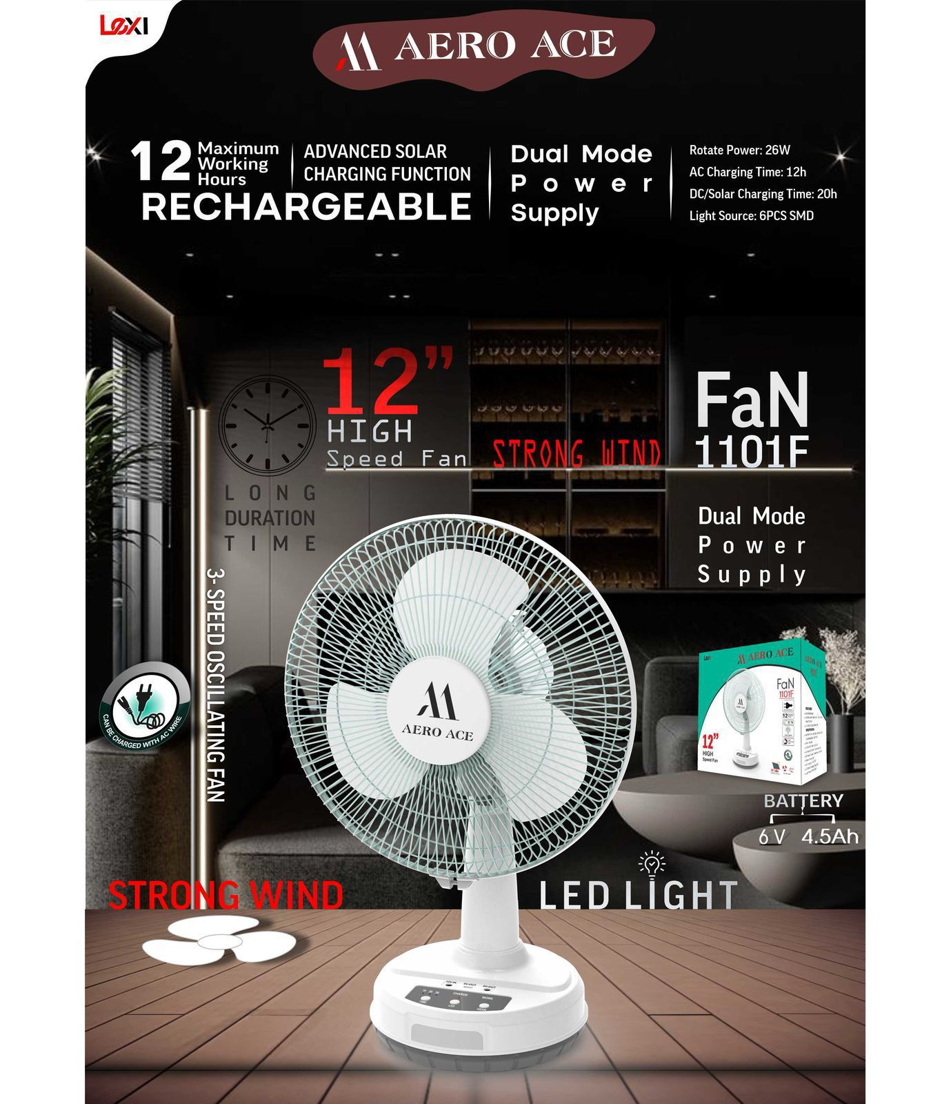 AERO ACE  chargeable fan