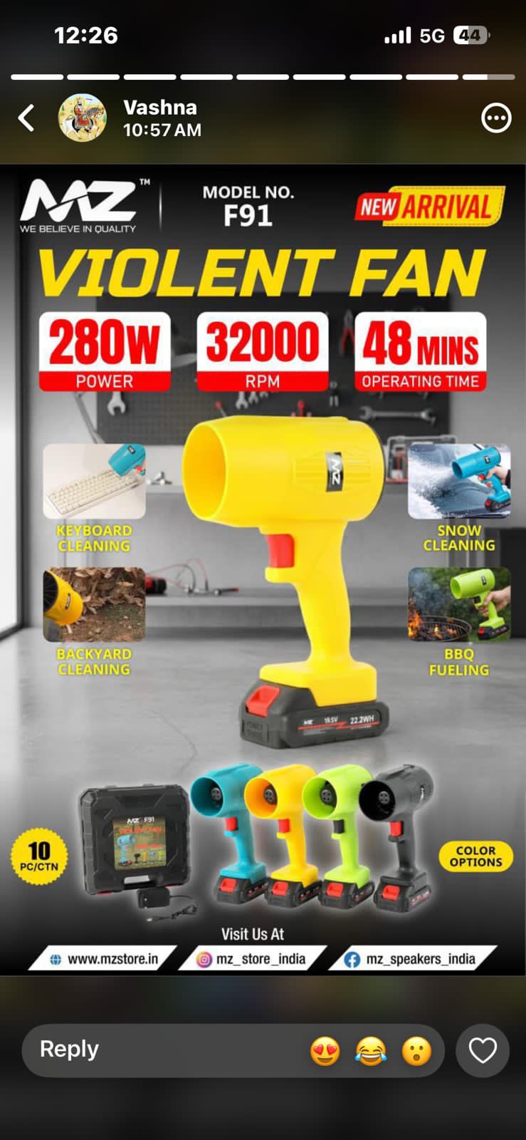Mz f91 air blower