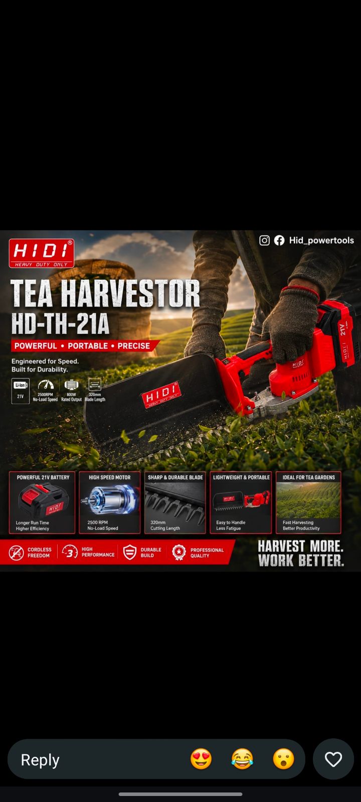 TEL HARVESTOY H-IH-21A POWERFUL · PORTABLE • PRECISE