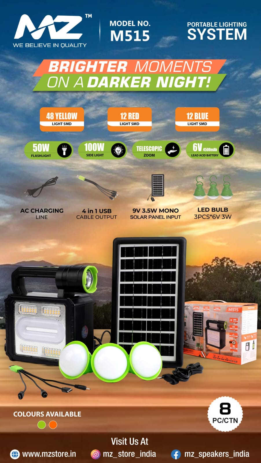 Mz 515lighting inverter solar